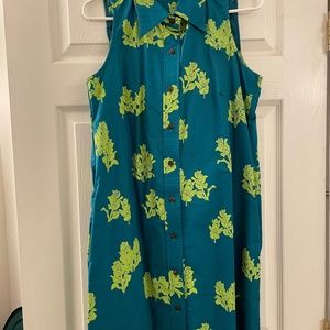 EUC Sig Zane Dress, Aqua/Lime Green, M